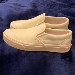 Vans | Blush Pink Leather Slip On Sneakers | Sz 8.5